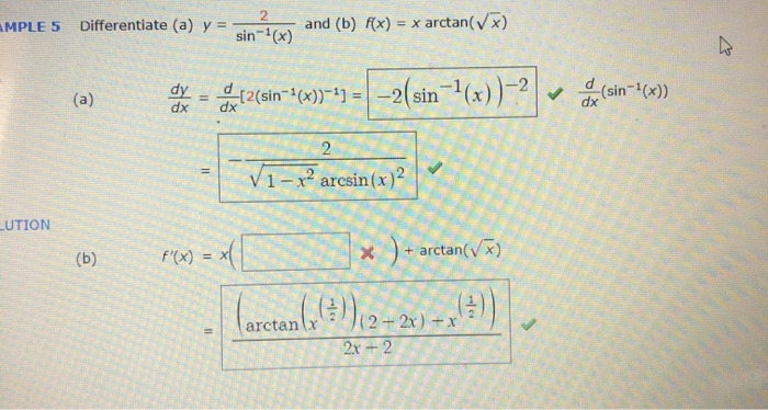 Solved 2 X Arctan X And B F X Differentiate A Y Mple 5 Chegg Com