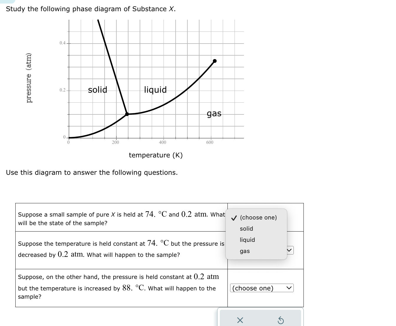 Solved Study The Following Phase Diagram Of Substance X. Use | Chegg.com