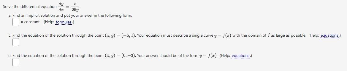 Solved Need help with part 1 and 2 of this Differential | Chegg.com