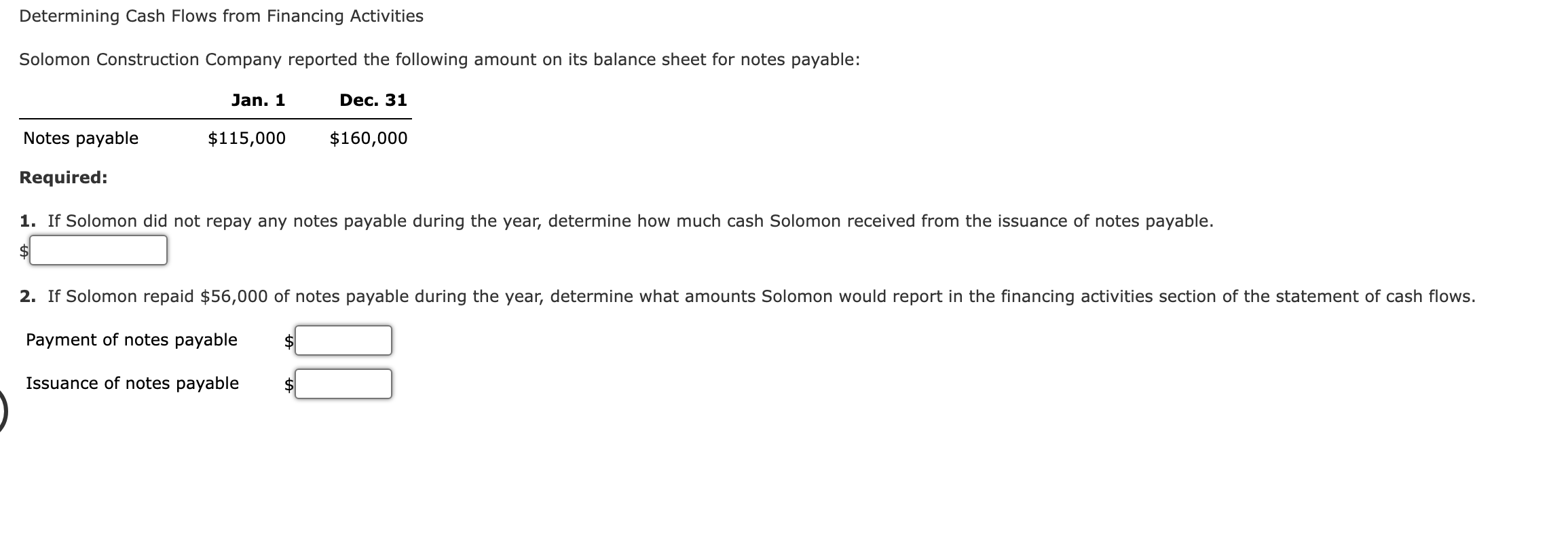 Solved Determining Cash Flows From Financing Activities | Chegg.com