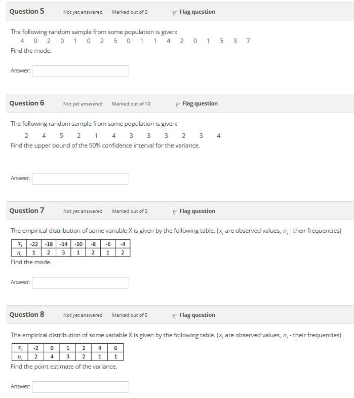 Solved The following random sample from some population is | Chegg.com