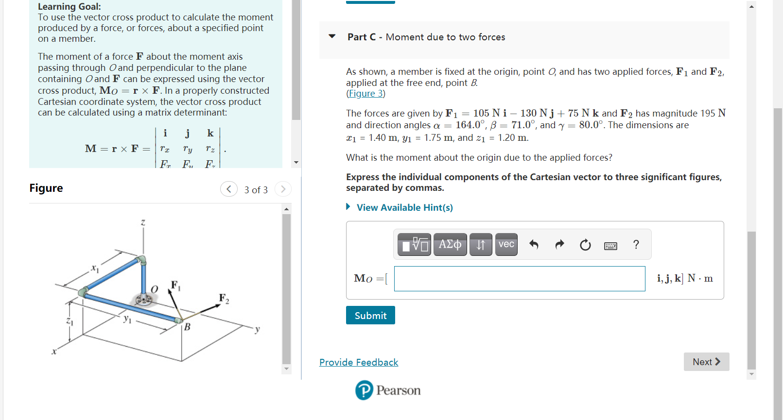 Solved Learning Goal: To use the vector cross product to | Chegg.com