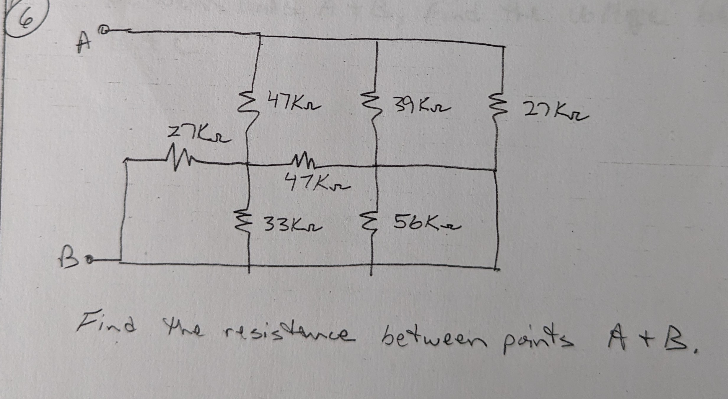 Solved Find the resistance between points A+B. | Chegg.com