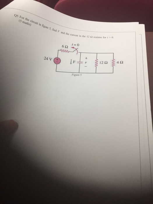 Solved Q5 For the circuit in figure 5, find V and 5 marks) | Chegg.com
