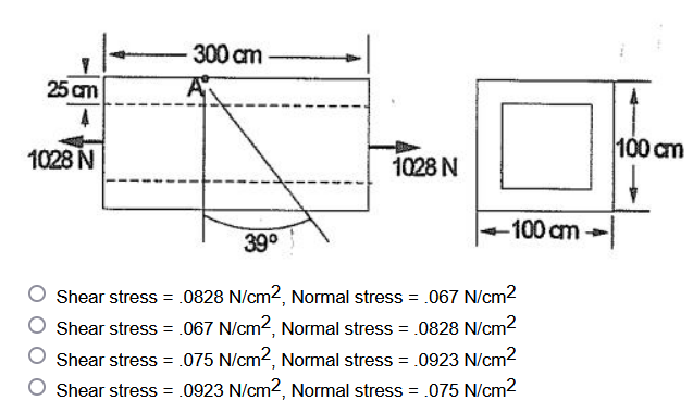 Solved Determine The Internal Normal And Shear Stress At A | Chegg.com