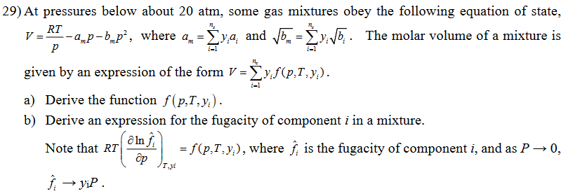 Solved 29) At pressures below about \\( 20 \\mathrm{~atm} | Chegg.com