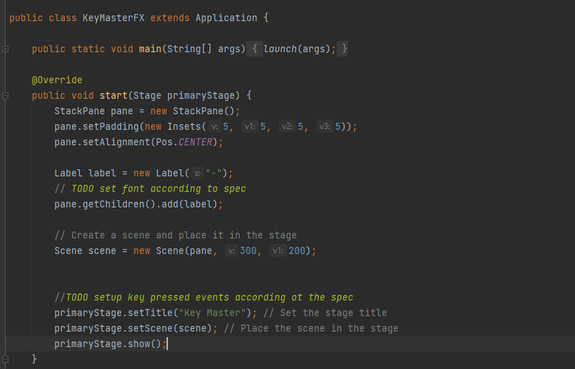 lic class KeyMasterFX extends Application \{ public | Chegg.com