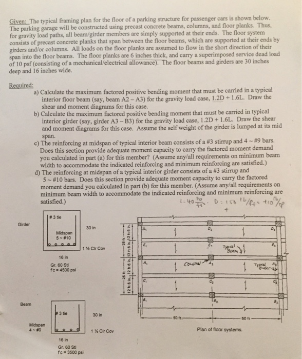 Solved Given: The typical framing plan for the floor of a | Chegg.com