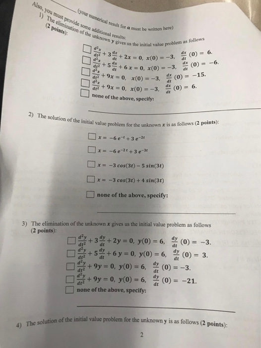 Solved Problem #1 Solve the initial value problem for a | Chegg.com