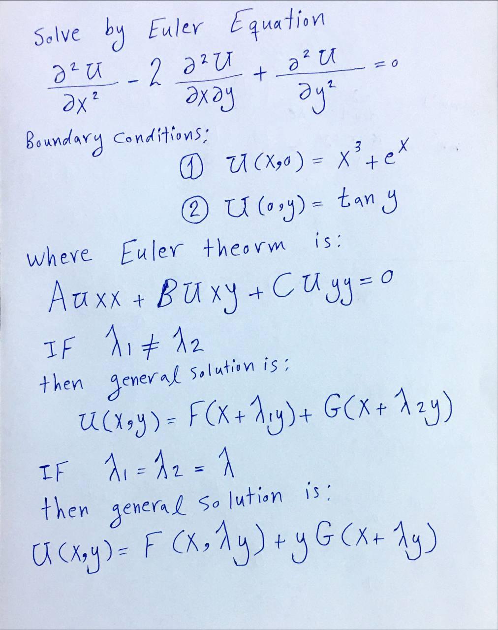 Solved 2 + ə? И 2 2 Әx29 хек Solve by Euler Equation Ә*и 2 | Chegg.com