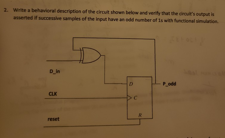 Solved 2. Write a behavioral description of the circuit | Chegg.com