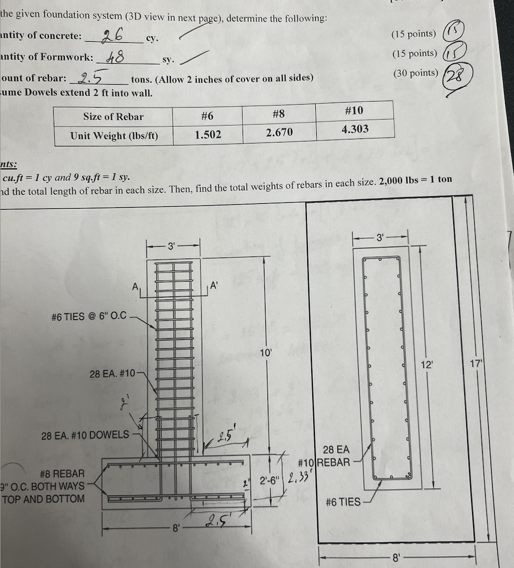 Solved the given foundation system (3D view in next page), | Chegg.com