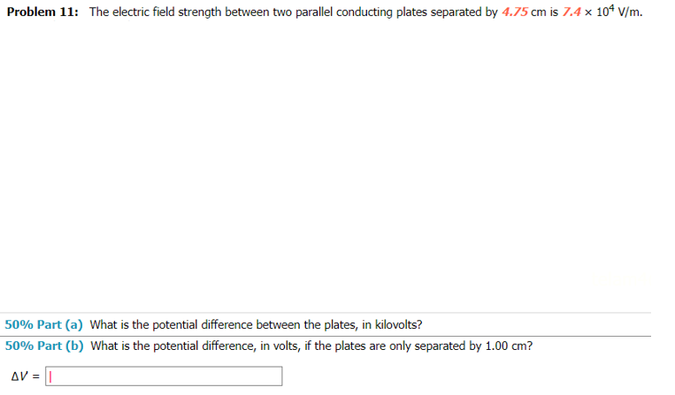 Solved 50% Part (a) What is the potential difference between | Chegg.com