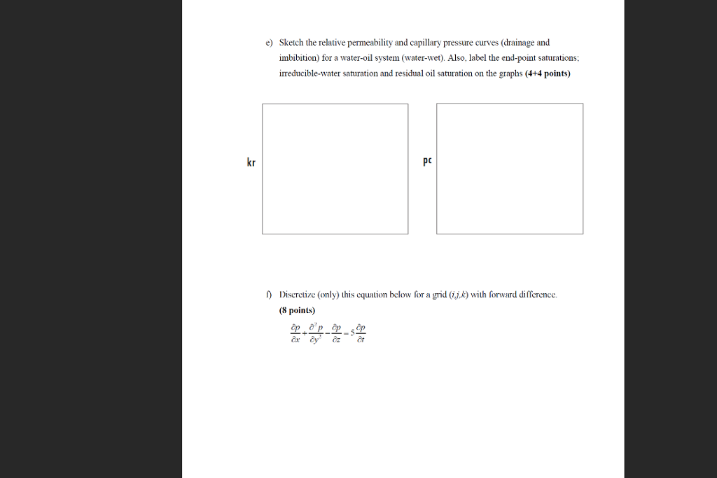 Solved Sketch the relative permeability and capillary | Chegg.com