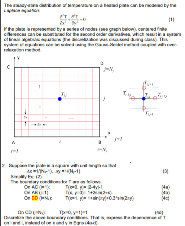 Solved The steady-state distribution of temperature on a | Chegg.com