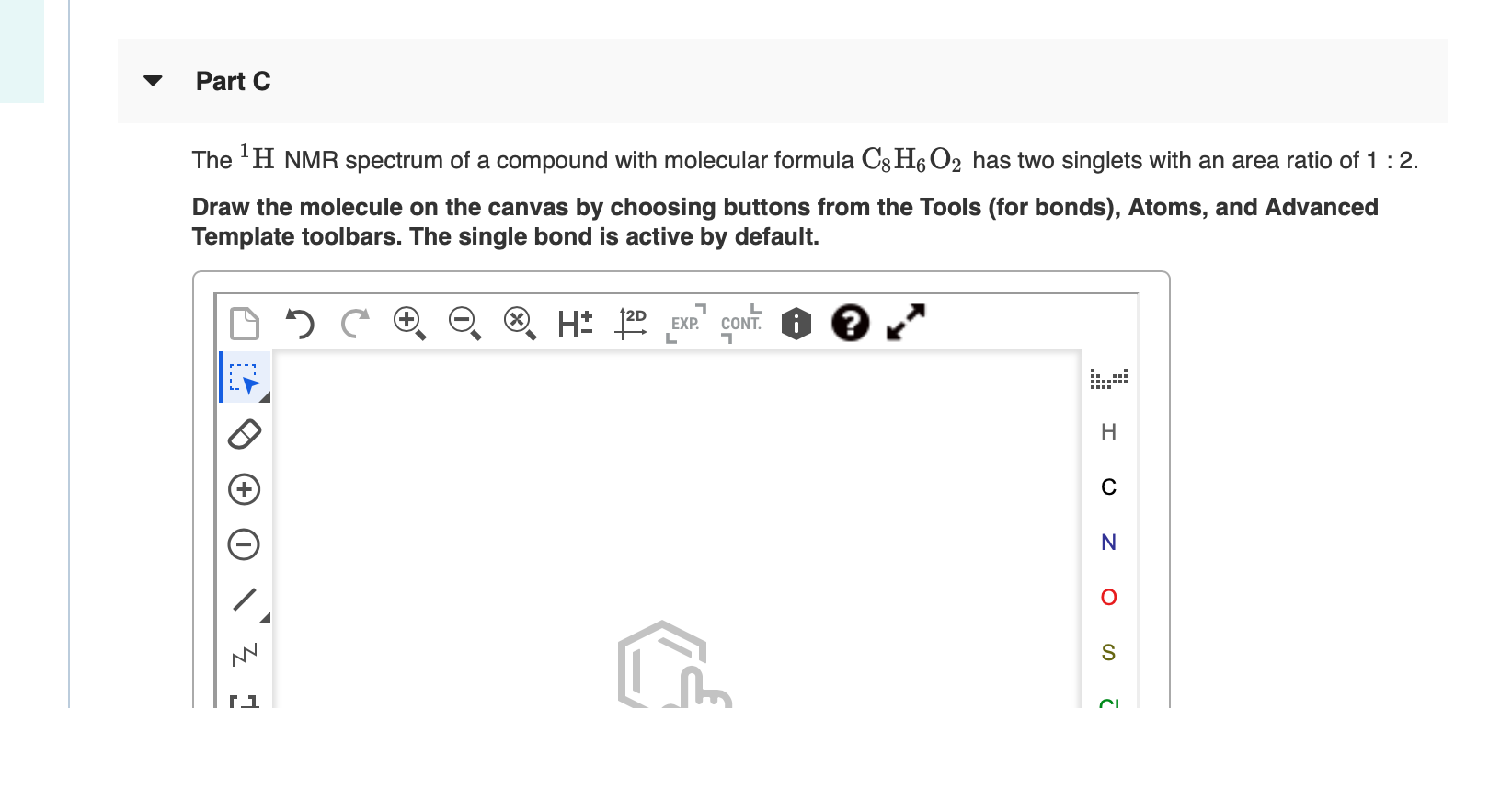 Solved Part A The H NMR spectrum of a compound with | Chegg.com