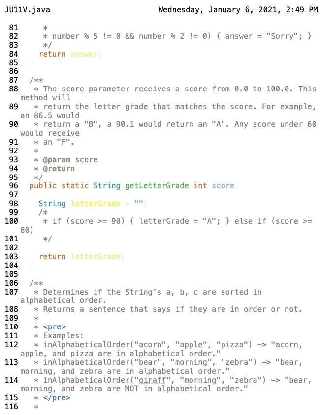 Solved JU11v.java Wednesday, January 6, 2021, 2:49 PM * 1 | Chegg.com