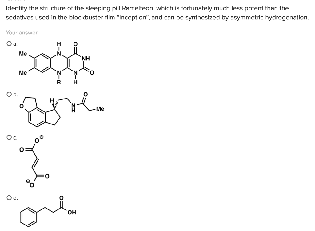 structure of sleeping pill ramelteon