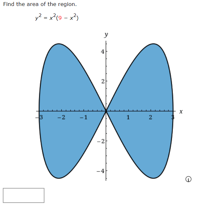 solved-find-the-area-of-the-region-y2-x2-9-x2-chegg