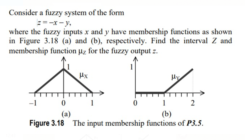 Consider a fuzzy system of the form z= -x - y, where | Chegg.com