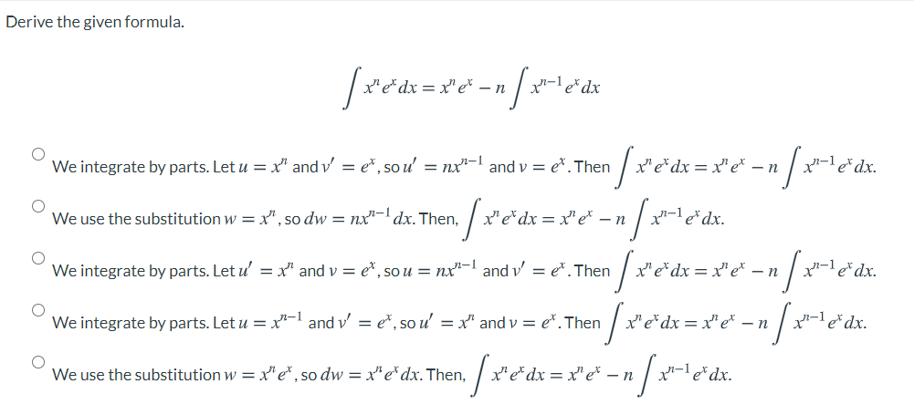 Solved In X Find The Integral Dx X4 In 2 Dx C X4 De Chegg Com