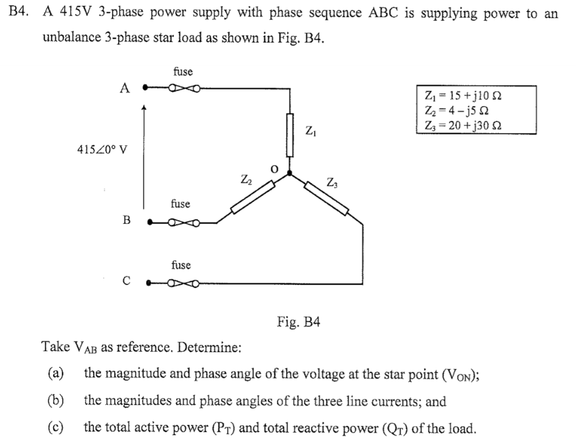 415v 3 phase power calculation