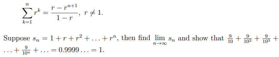 Solved n ph r- pn+1 ;r #1. r 1-r k=1 + 10 Suppose sn = | Chegg.com