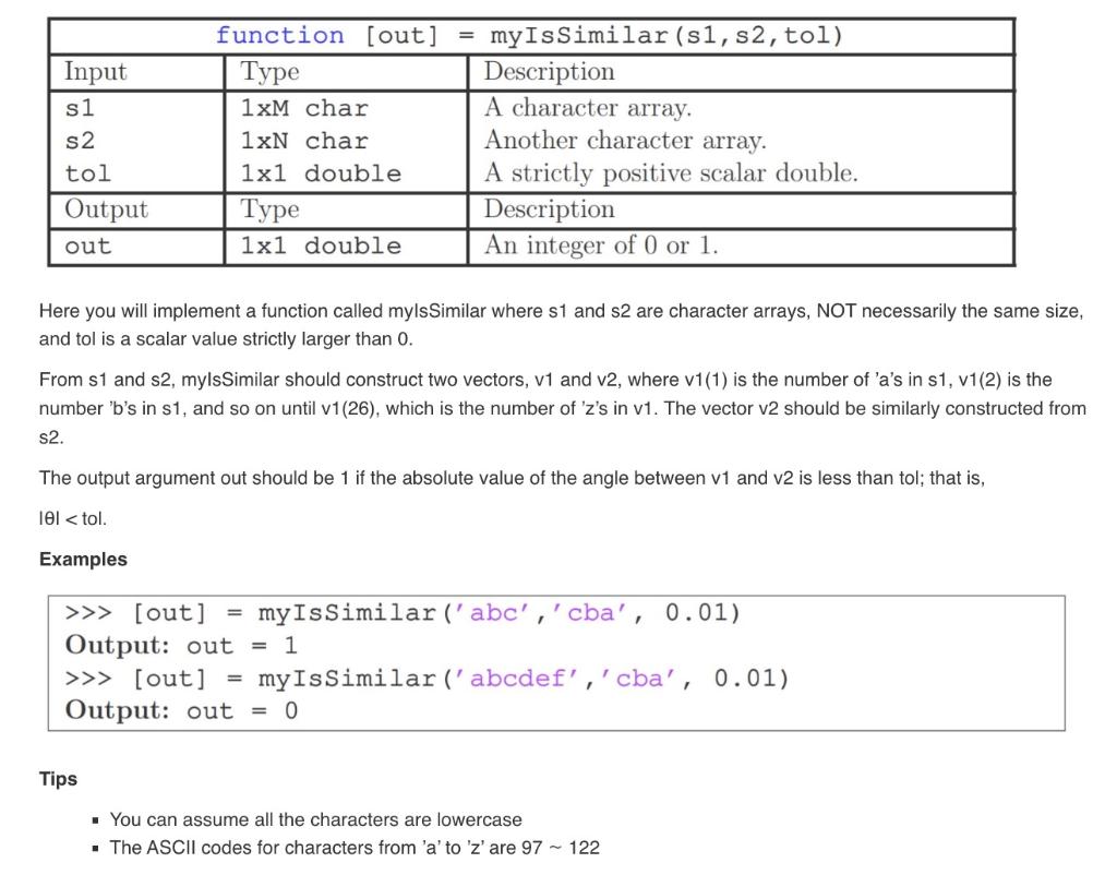 Solved Here you will implement a function called mylsSimilar | Chegg.com