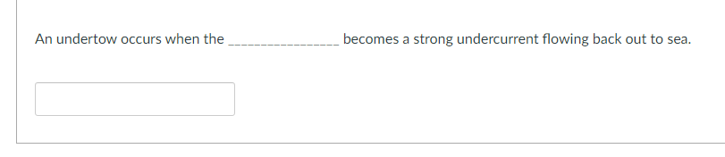 Solved An undertow occurs when the becomes a strong | Chegg.com