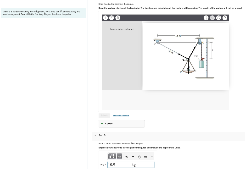 Solved Draw Free Body Diagram Of The Ring B. Draw The | Chegg.com