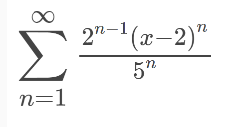 Solved ∑n=1∞5n2n−1(x−2)n | Chegg.com