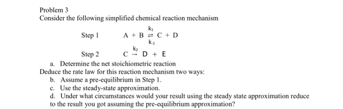 Solved Problem 3 Consider the following simplified chemical | Chegg.com