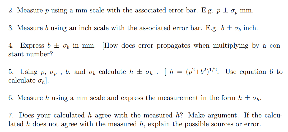 [Solved]: 2 Laboratory Exercise 2.1 Error Propagation Calc