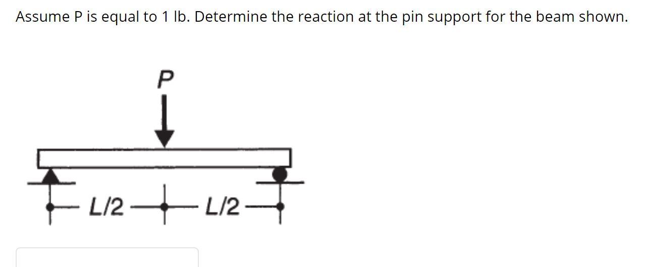 Solved Assume P Is Equal To 1 Lb Determine The Reaction Chegg Com
