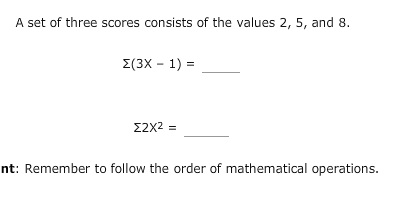 Solved A set of three scores consists of the values 2, 5, | Chegg.com
