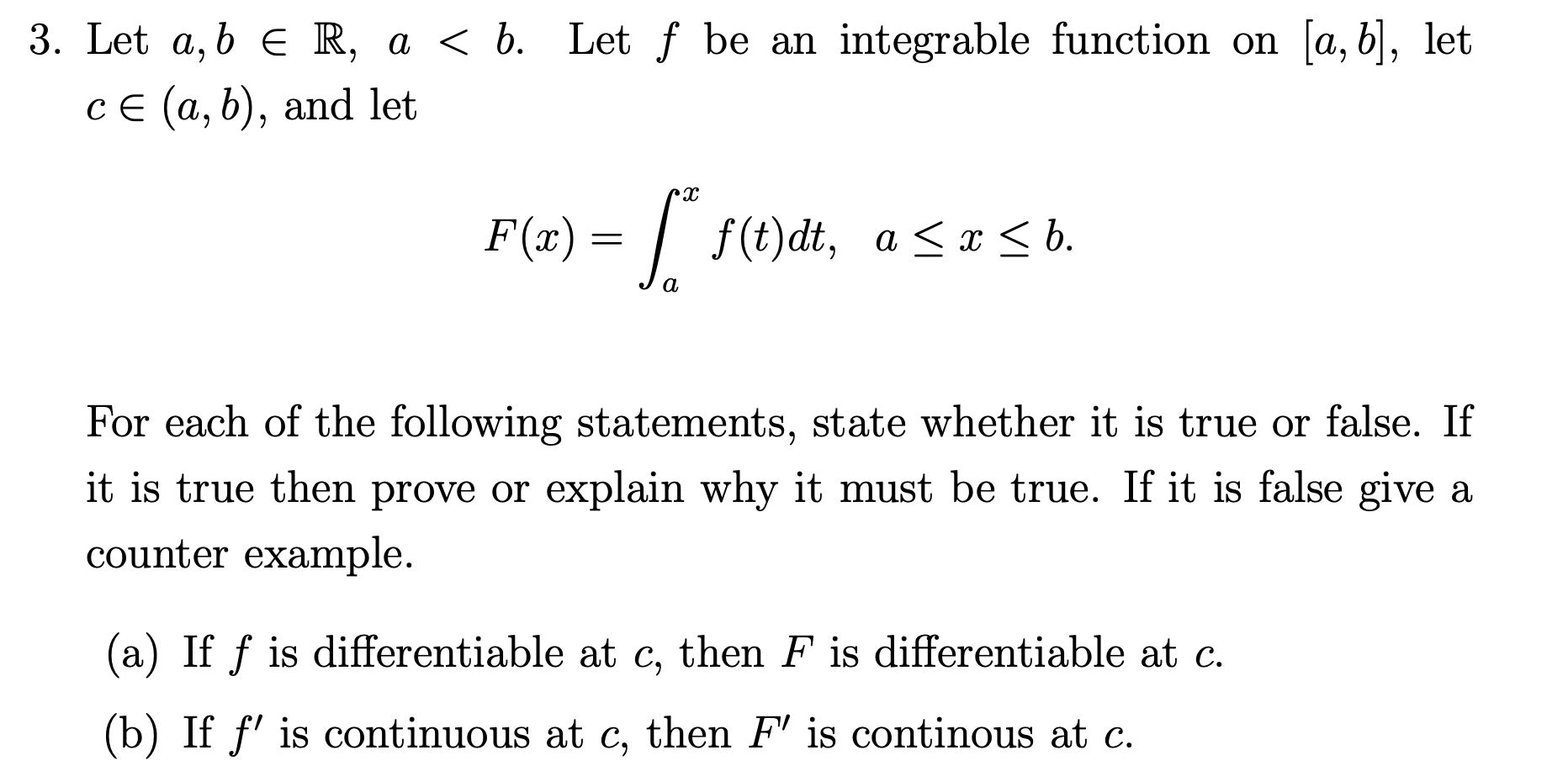 Solved 3. Let a, be R, a