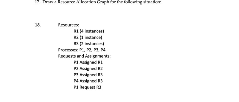 Solved 17. Draw a Resource Allocation Graph for the | Chegg.com