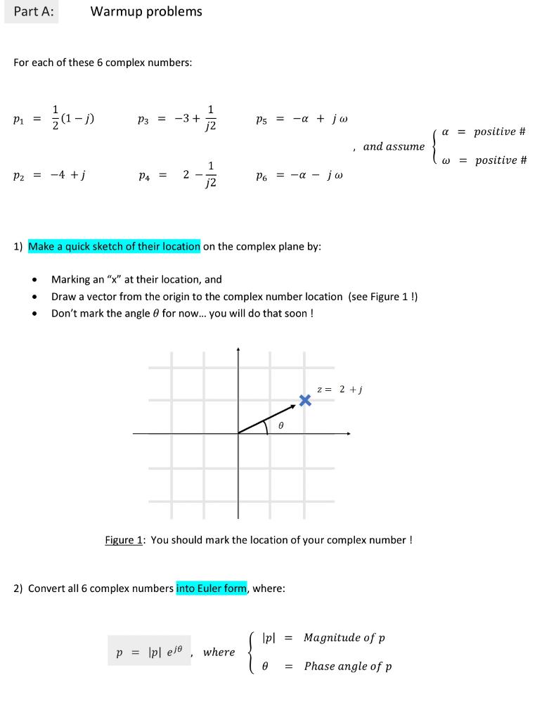 Solved For each of these 6 complex numbers: | Chegg.com