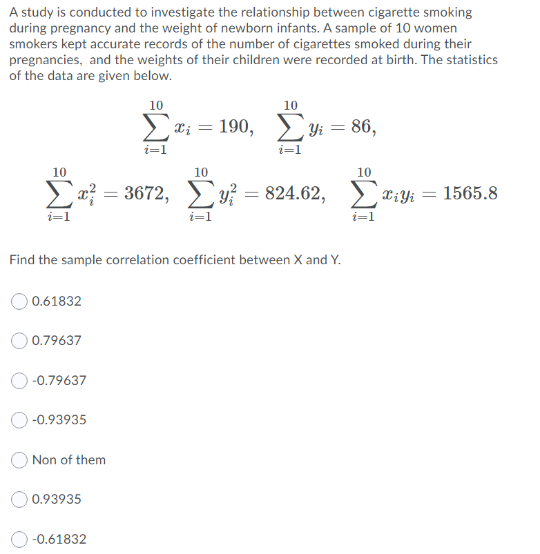 Solved A study is conducted to investigate the relationship | Chegg.com
