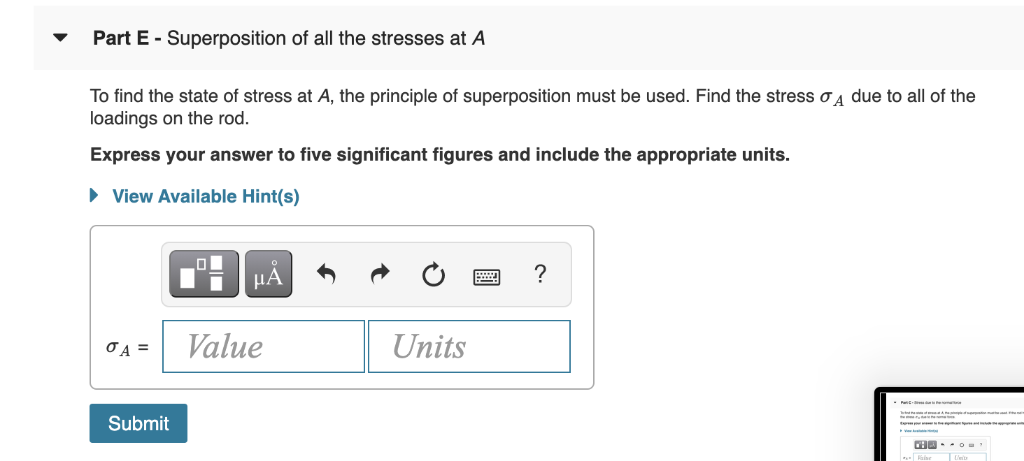 Solved Learning Goal: To determine the state of stress in a | Chegg.com