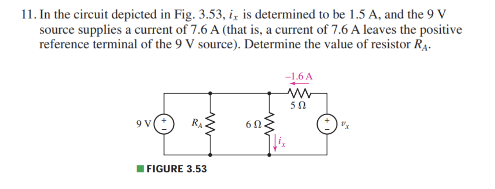 Solved 11. In the circuit depicted in Fig. 3.53, ix is