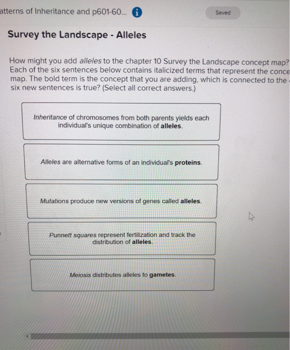 Solved atterns of Inheritance and p601-60... i Saved Survey | Chegg.com