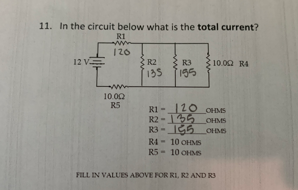 Solved 11. In the circuit below what is the total current? | Chegg.com