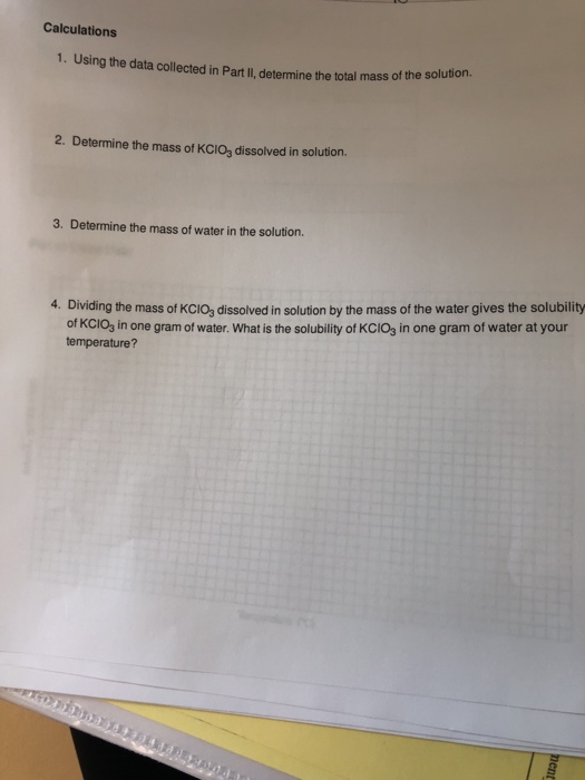 solubility of potassium chlorate experiment