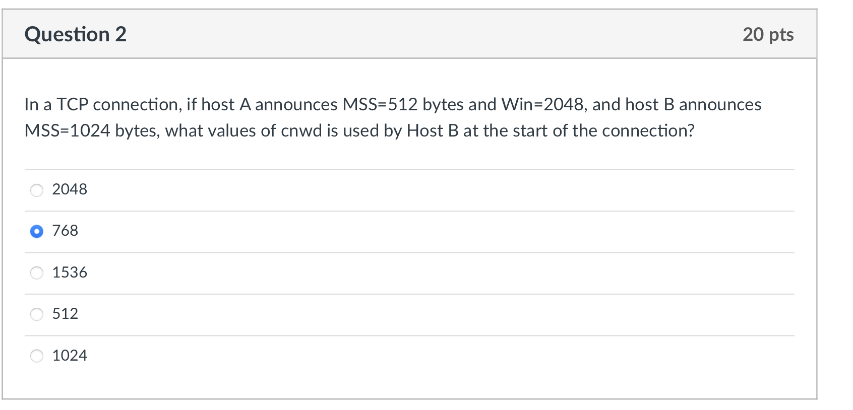 Solved In a TCP connection, if host A announces MSS=512 | Chegg.com