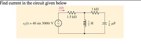 Solved Find Current In The Circuit Given Below I(1) 1 ΚΩ 1.5 | Chegg.com