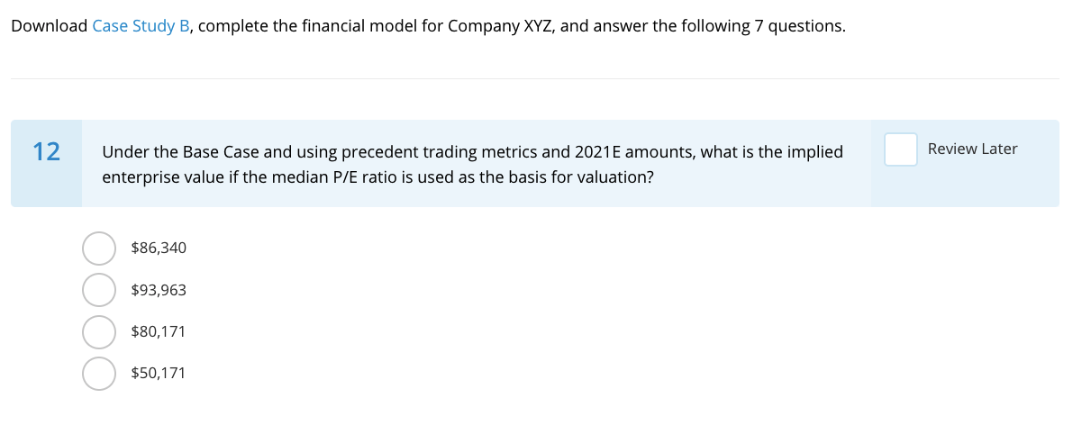 Download Case Study B, Complete The Financial Model | Chegg.com