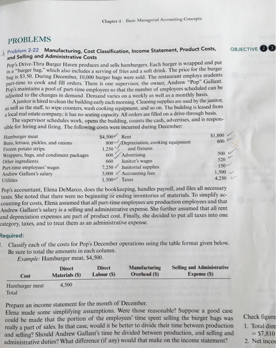 Solved Chapter Basic Managerial Accounting Concepts PROBLEMS | Chegg.com