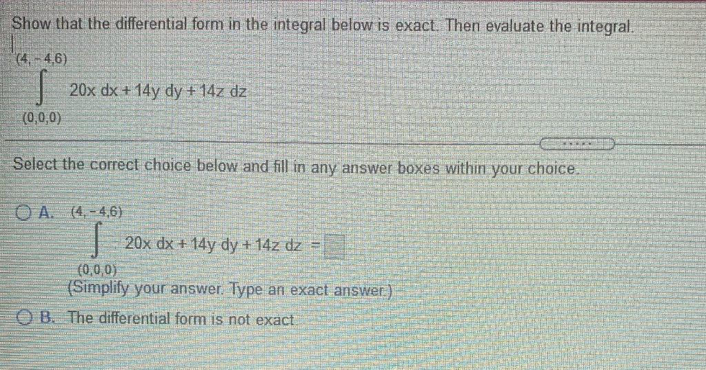 Solved Show that the differential form in the integral below | Chegg.com