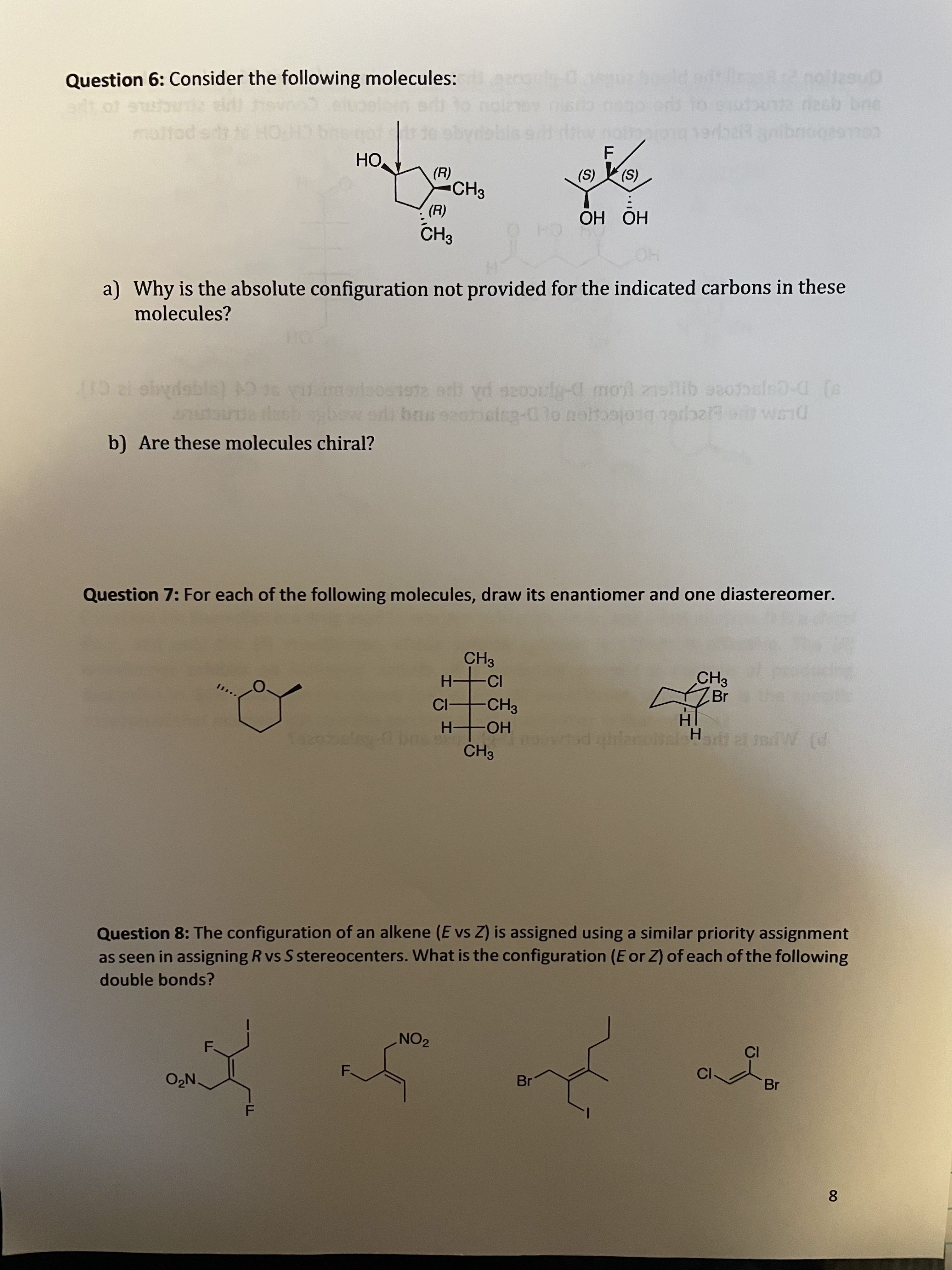 Solved Question 6: Consider the following molecules: НО, F | Chegg.com